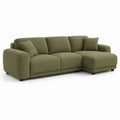 Divano angolare 3 posti con chaise longue destra verde in poliestere 250 x 160 x 85 cm