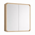 Armadietto bagno con specchio a 2 ante rovere e vetro rettangolare 60 x 15 x 70 cm