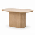 Tavolo da pranzo ovale naturale in MDF impiallacciato rovere 180 x 100 x 75 cm