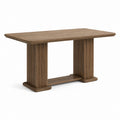 Tavolo da pranzo rettangolare marrone in MDF impiallacciato noce 180 x 90 x 76 cm