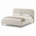 Letto matrimoniale imbottito beige in poliestere rettangolare 175 x 220 x 110 cm per materasso 160 x 200 cm