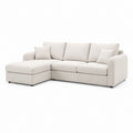 Divano angolare con chaise longue sinistra beige in poliestere 250 x 160 x 85 cm