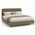 Letto matrimoniale imbottito verde oliva in poliestere 174 x 215 x 110 cm per materasso 160 x 200 cm