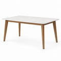 Tavolo da pranzo rettangolare bianco effetto marmo e rovere in MDF 140 x 80 x 75 cm