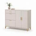Scarpiera rettangolare bianca e oro in MDF 120 x 40 x 100 cm