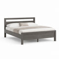 Letto matrimoniale rettangolare grigio effetto legno in MDF 160 x 200 cm