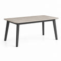 Tavolo da pranzo rettangolare grigio effetto cemento con piano in MDF e gambe in acciaio 140 x 80 x 75 cm