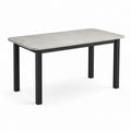 Tavolo da pranzo rettangolare grigio effetto cemento in MDF e acciaio 120 x 70 x 75 cm