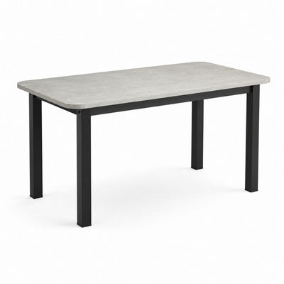 Tavolo da pranzo rettangolare grigio effetto cemento in MDF e acciaio 120 x 70 x 75 cm